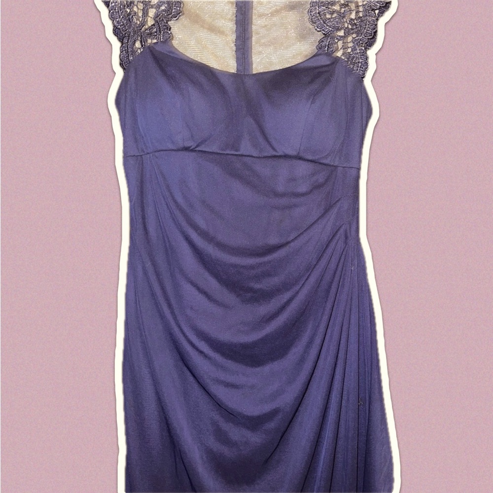 Size 8, Long & COMFORTABLE Navy Blue “Xscape” Dress… Elegant and Flattering